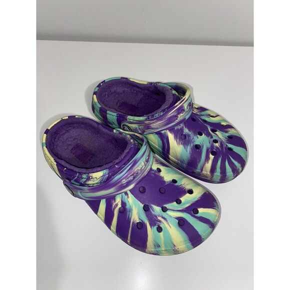 Crocs Unisex-junior Classic Marbled Tie Dye Lined Clog‎ - Picture 1 of 4